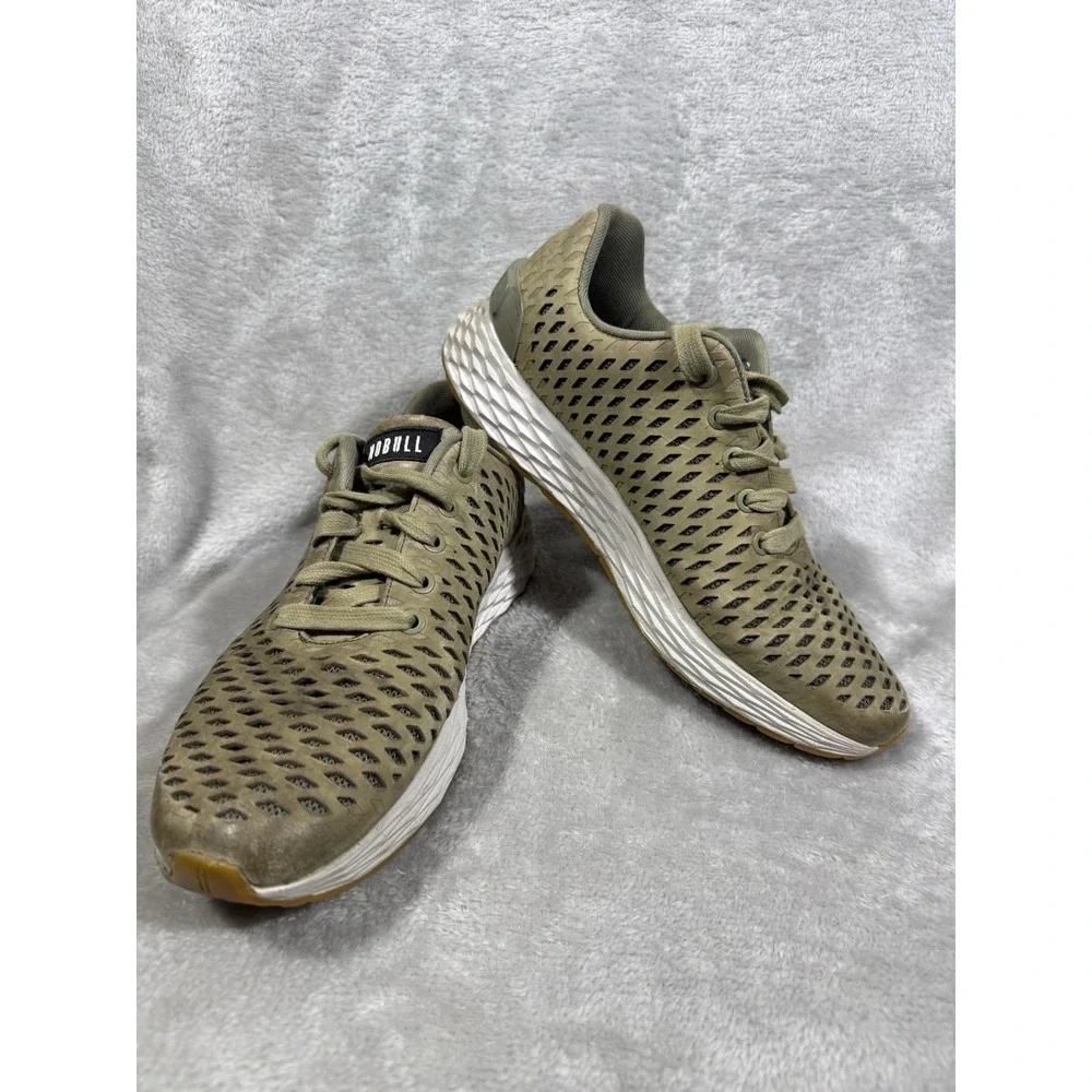No Bull Perforated Olive Running Shoes Mens 7.5 Womens 9‎ CrossFit Walking Run